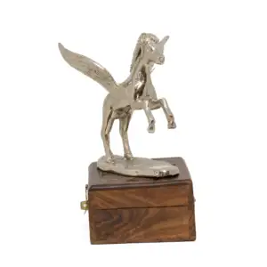 Premium Silver Flying Horse Statue