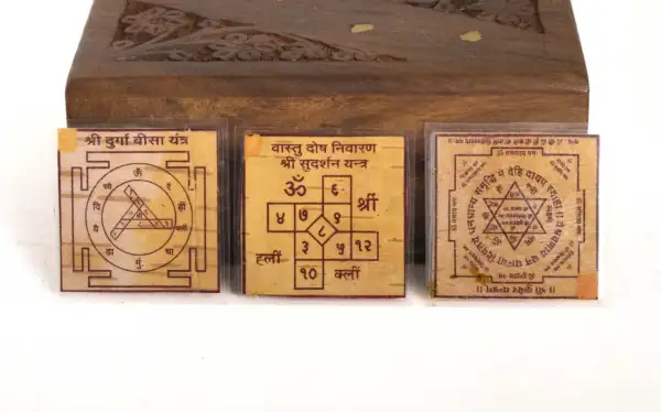 Yantra Combo of Shri Durga Bisa Yantra , Vastu Dosh Nivaran Shri Sudarshan Yatra and Shri Kuber Yantra