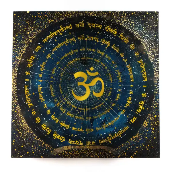 Om Symbol Spiritual with Gayatri Mantra Design Photo Frame