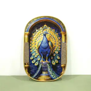 Pyrite & Lapis Lazuli Peacock Crystal Frame