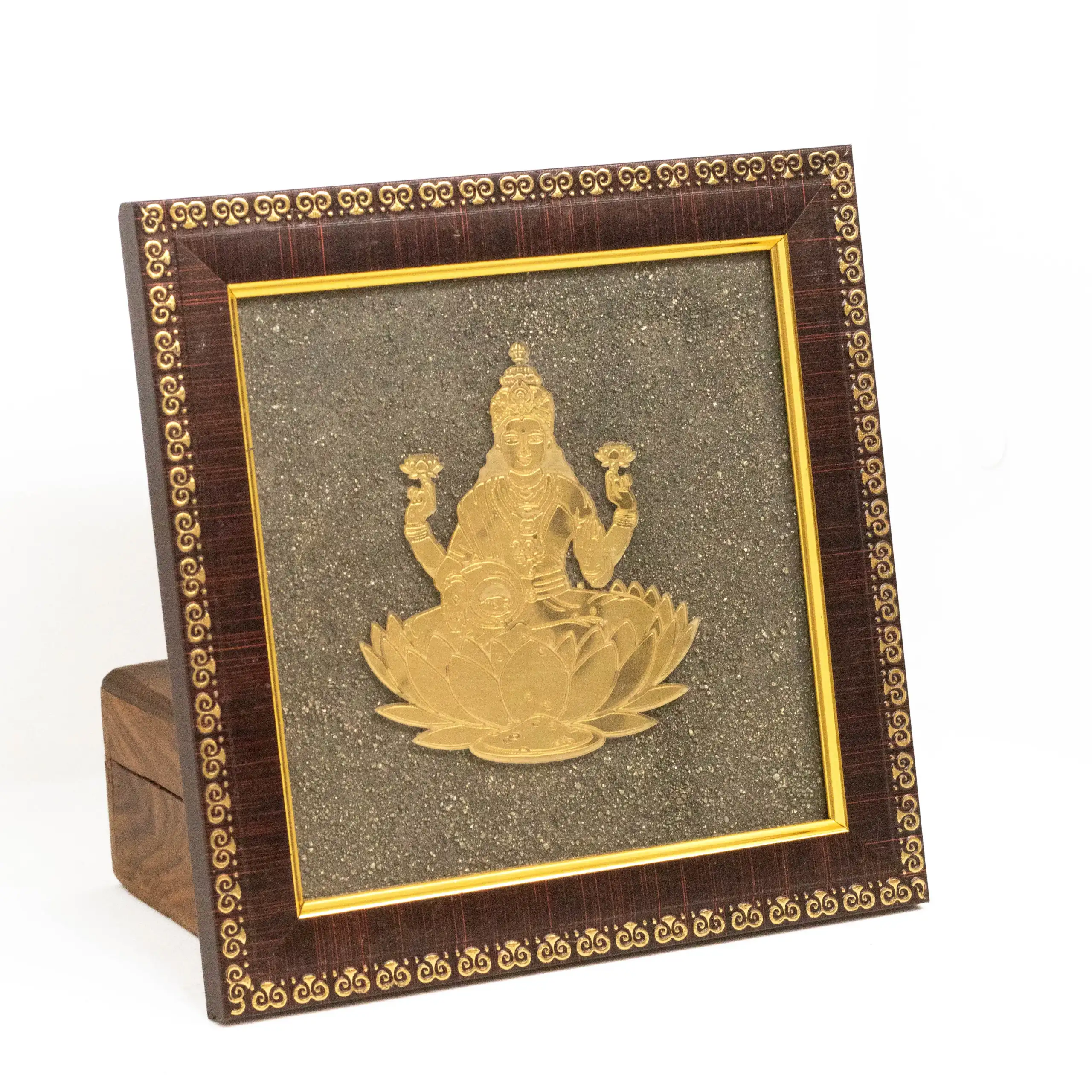 Golden Maha Laxmi Wall Art Pyrite Dust Frame - Image 2